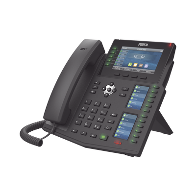 FANVIL - Teléfono IP Empresarial con Estándares Europeos, 20 lineas SIP con pantalla LCD a color, 60 teclas DSS/BLF, puertos Gigabit, IPv6, Opus , PoE/DC
