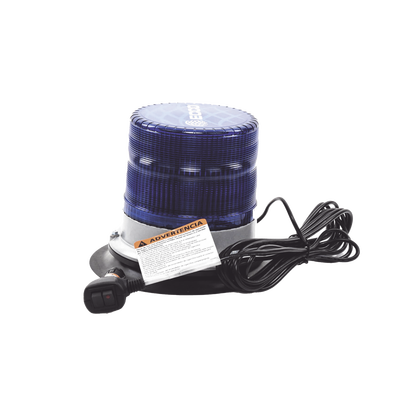 ECCO - Baliza led pulso, 12-24vdc, 11 patrones de flash, montaje de imán de vacío, azul