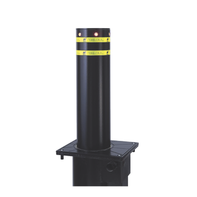 ACCESSPRO - Pilona o Bolardo Neumático / 100% Acero, Pintura Negra para Exterior / Alta Velocidad / 275MM Diámetro