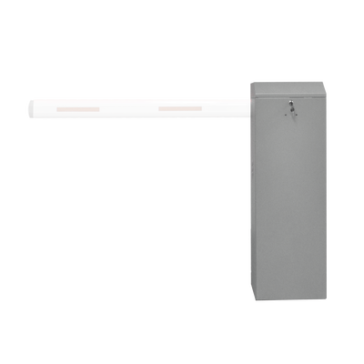 ACCESSPRO - Barrera vehicular izquierda / Soporta brazo de hasta 3 m / Apertura en 1.5 s /Final de carrera ajustable por programación / Movimiento fluido / Diseño elegante color gris