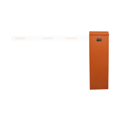 ACCESSPRO - Barrera vehicular izquierda / Soporta brazo de hasta 3 m / Apertura en 1.5 s /Final de carrera ajustable por programación / Movimiento fluido / Diseño elegante color naranja