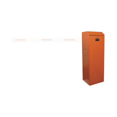 ACCESSPRO - Barrera vehicular izquierda / Soporta brazo de hasta 3 m / Apertura en 1.5 s /Final de carrera ajustable por programación / Movimiento fluido / Diseño elegante color naranja