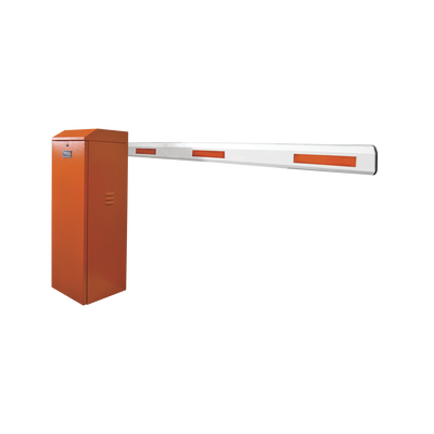 ACCESSPRO - Barrera vehicular derecha / Soporta brazo de hasta 3 m / Apertura en 1.5 s /Final de carrera ajustable por programación / Movimiento fluido / Diseño elegante color naranja