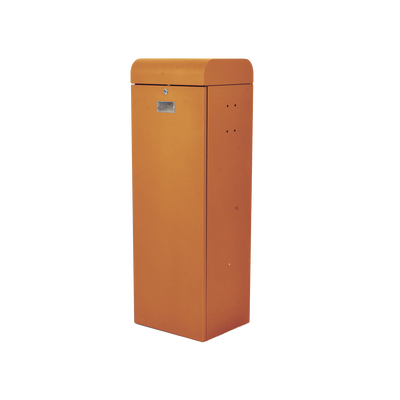 ACCESSPRO - Barrera vehicular izquierda / Soporta brazo de hasta 3 m / Apertura en 1.5 s / Final de carrera ajustable por programación / Movimiento fluido / Diseño elegante color naranja