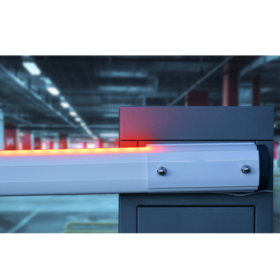 ACCESSPRO - Barrera vehicular izquierda / Soporta brazo de hasta 5.5 m / Final de carrera ajustable por programación / Movimiento fluido / Diseño elegante color gris