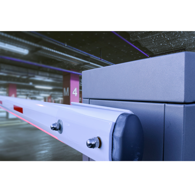 ACCESSPRO - Barrera vehicular derecha / Soporta brazo de hasta 5.5 m / Final de carrera ajustable por programación / Movimiento fluido / Diseño elegante color Gris