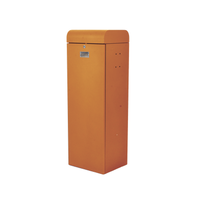 ACCESSPRO - Barrera vehicular izquierda / Soporta brazo de hasta 5.5 m / Final de carrera ajustable por programación / Movimiento fluido / Diseño elegante color naranja