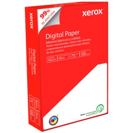 XEROX - Papel Cortado Xerox Bond Digital Oficio 75gr 99% Blancura (Rojo) C/5000 Hojas