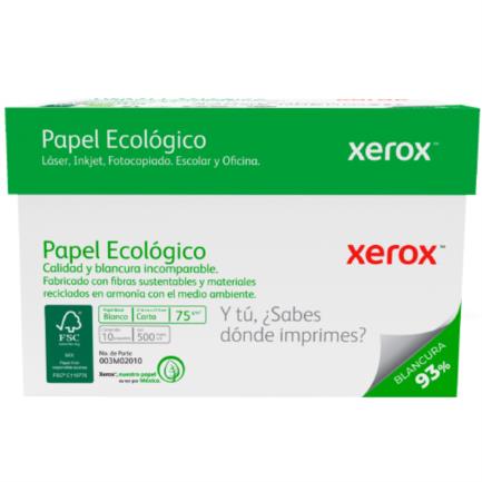 XEROX - Papel Cortado Xerox Bond Ecológico Carta Verde 75gr 93% Blancura C/5000 Hojas