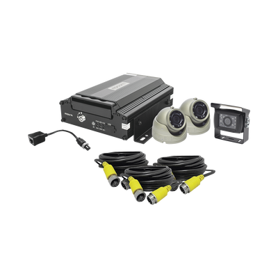 EPCOM - KIT DVR PARA VEHICULO /  INCLUYE /  CÁMARAS PARA INTERIOR /  CÁMARA PARA EXTERIOR, / 2MP AHD /  CABLES EXTENSORES / ADAPTADOR LAN.