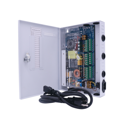 EPCOM POWERLINE - Fuente PREMIUM / 11-15 V / 18 canales / 20 A / Alta tecnología en seguridad / Doble ventilador / Hasta 1.8 Amperes por Salida / Filtro de ruido por canal / Diseño de alta gama.