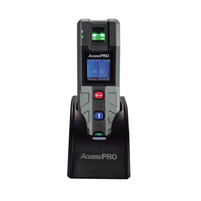 ACCESSPRO - Kit de Control de Rondas por Huella para Vigilantes, Soporte para 500 Huellas y 30,000 Eventos