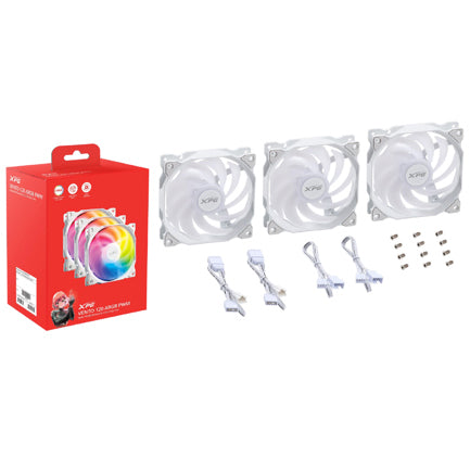 XPG - Kit 3 Ventiladores Thermaltake VENTO 120 ARGB PWM 120mm Blanco