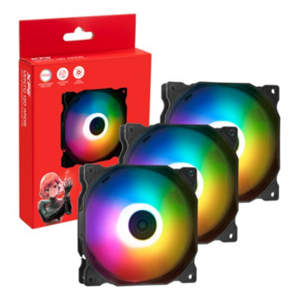 XPG - Kit 3 Ventiladores Thermaltake VENTO 120 ARGB PWM 120mm Negro