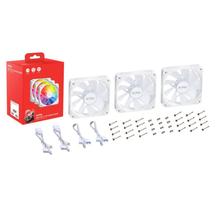 XPG - Kit 3 Ventiladores Thermaltake VENTOR 120 ARGB PWM Aspas Invertidas Blanco
