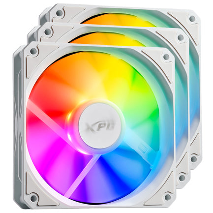 XPG - Kit 3 Ventiladores Thermaltake VENTOR 120 ARGB PWM Aspas Invertidas Blanco