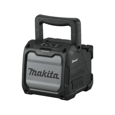 MAKITA - Bocina Negra Bluetooth con entrada USB, Auxiliar y Cargador, Funciona con Batería LXT de 18V o CXT de 12v (no inluidas)