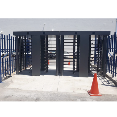 ACCESSPRO - Torniquete Doble / Cuerpo Completo / Interior/Exterior / 100% Acero con Pintura Gris / EJE CENTRAL con Pintura Gris / Acabado de Lujo / Alto Tráfico
