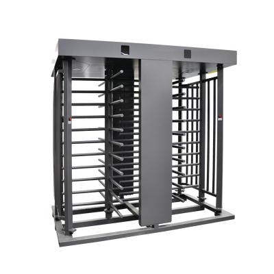 ACCESSPRO - Torniquete Doble / Cuerpo Completo / Interior/Exterior / 100% Acero con Pintura Gris / EJE CENTRAL con Pintura Gris / Acabado de Lujo / Alto Tráfico