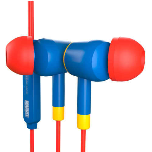 XTECH - Audifonos XTech Cableados 3.5mm Capitan Marvel XTE-M100CM - Factor de forma  Intraaural - Color  Rojo y azul