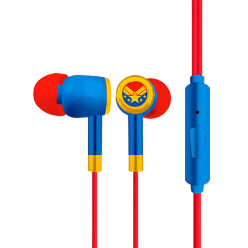 XTECH - Audifonos XTech Cableados 3.5mm Capitan Marvel XTE-M100CM - Factor de forma  Intraaural - Color  Rojo y azul
