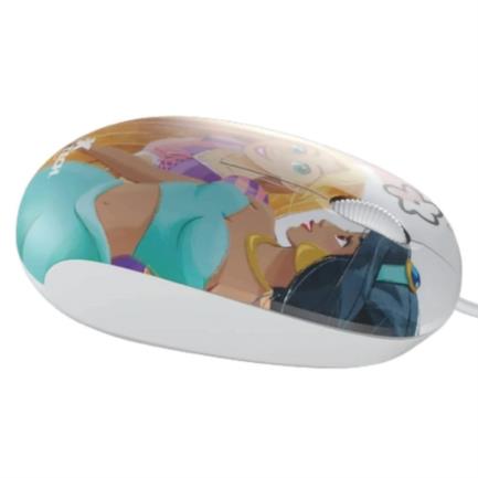 XTECH - Mouse Alámbrico XTech  XTM-D406PS Ambidiestro Princesas Disney 3 Botones 1 Velocidad
