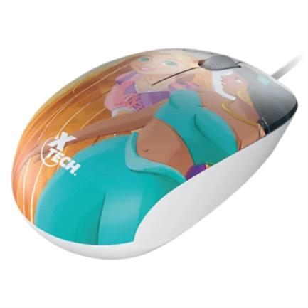 XTECH - Mouse Alámbrico XTech  XTM-D406PS Ambidiestro Princesas Disney 3 Botones 1 Velocidad