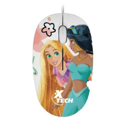 XTECH - Mouse Alámbrico XTech  XTM-D406PS Ambidiestro Princesas Disney 3 Botones 1 Velocidad