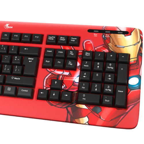 XTECH - Teclado XTech Full Size Iron Man XTK-M401IM - Teclas multimedia - Español - Conexion USB