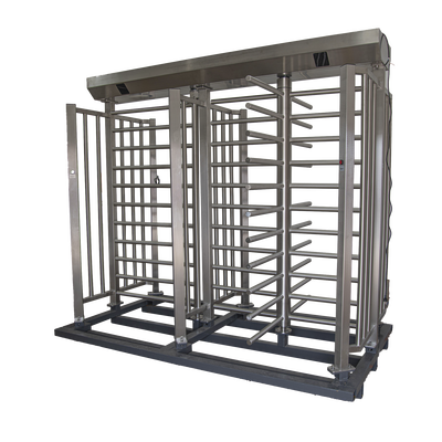 ACCESSPRO - Torniquete De Paso Doble de Cuerpo Completo con Puerta Lateral y Rehilete de Acceso / Fabricado en Acero Inoxidable Grado 304 /
