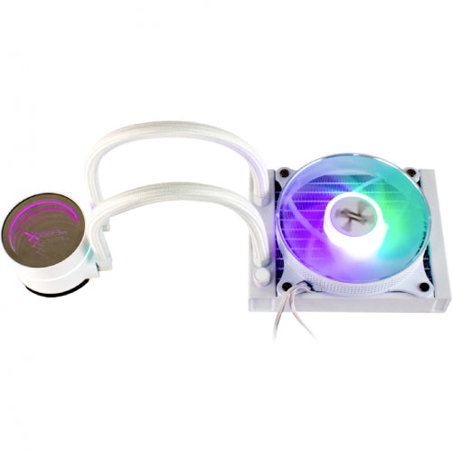 XZEAL - Enfriamiento Liquido Xzeal 120mm Redondo XZ-409 CPU 1Fanx120mm ARGB 3 pines+PWM 4 pines+Seguro INTEL/AMD Blanco