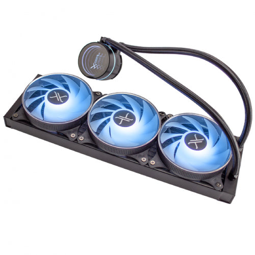 XZEAL - Enfriamiento Liquido Xzeal 360mm Redondo XZ-411 CPU 3Fanx120mm ARGB 3 pines+PWM 4 pines+Seguro INTEL/AMD Negro