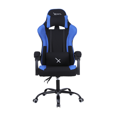 XZEAL - Silla Gamer Xzeal XZ20 Tela Foam Reclinable 140° Base de Metal Piston Clase 3 115Kgs Brazos Fijos Negro-Azul