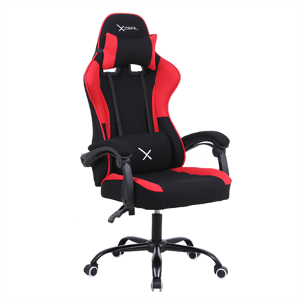 XZEAL - Silla Gamer Xzeal XZ20 Tela Foam Reclinable 140° Base Metal Piston Clase 3 115Kgs Brazos Fijos Negro-Rojo