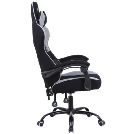 XZEAL - Silla Gamer Xzeal XZ20 Tela Foam Reclinable 140° Base de Metal Piston Clase 3 115Kgs Brazos Fijos Negro-Gris