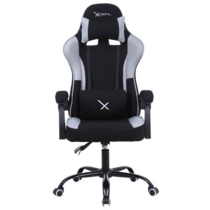XZEAL - Silla Gamer Xzeal XZ20 Tela Foam Reclinable 140° Base de Metal Piston Clase 3 115Kgs Brazos Fijos Negro-Gris