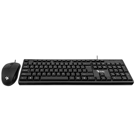 XZEAL - Kit Teclado y Mouse Stylos Tech Alámbrico 105 Teclas Conexión USB Color Negro