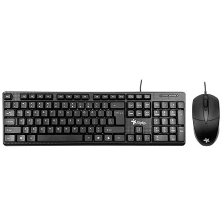XZEAL - Kit Teclado y Mouse Stylos Tech Alámbrico 105 Teclas Conexión USB Color Negro