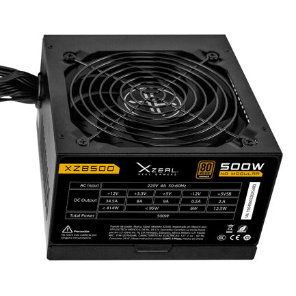 XZEAL - Fuente de Poder Xzeal 500W 80 PLUS Bronze 24-pin ATX 120mm