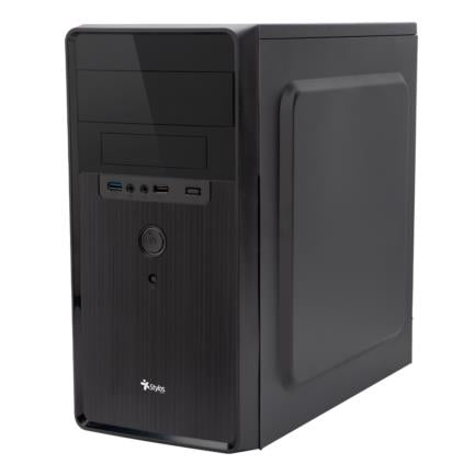 XZEAL - Gabinete Stylos Mini-Tower Micro-ATX/Mini-ITX USB 3.0 con Fuente de 500W sin Ventiladores Instalados Negro/Rojo
