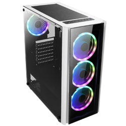 XZEAL - Gabinete Xzeal XZ110 Midi-Tower ATX/Micro-ATX/Mini-ITX USB 2.0/3.0 sin Fuente 3 Ventiladores Instalados Negro/Blanco