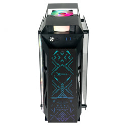 XZEAL - Gabinete Gamer Micro Tower Xzeal IR02 M-ATX Panel Izq -Der Vidrio Metal USB1.0/USD3.0 /3.5mm 4ARGB Fans 1HUB Negro RGB