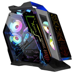 XZEAL - Gabinete Gamer Micro Tower Xzeal IR02 M-ATX Panel Izq -Der Vidrio Metal USB1.0/USD3.0 /3.5mm 4ARGB Fans 1HUB Negro RGB