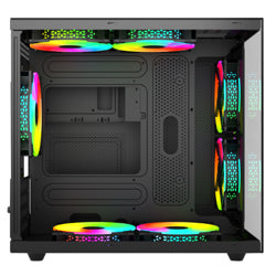 XZEAL - Gabinete Xzeal CUBO Mini-Tower Micro-ATX/Mini-ITX USB 2.0/3.0 sin Fuente 3 Ventiladores Instalados Negro