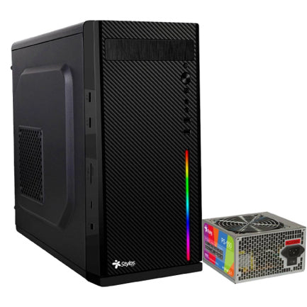 XZEAL - Gabinete Oficina Secai Micro Tower Stylos 2xUSB 1.0 1xUSB 3.0 puerto 3.5mm RGB con fuente de poder 550W