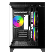 XZEAL - Gabinete Xzeal Panzer II Cubo M-ATX/ITX 2xUSB1.0 + 1x USB3.0 + 3.5 mm + 3 Fans ARGB Negro