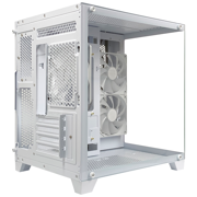 XZEAL - Gabinete Xzeal Panzer II Cubo M-ATX/ITX 2xUSB1.0 + 1x USB3.0 + 3.5 mm + 3 Fans ARGB Blanco