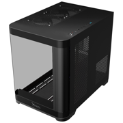 XZEAL - Gabinete Curvo Xzeal M-ATX/ITX 2x USB 2.0 + 1x USB 3.0 + 3.5 mm + 3 Ventiladores RGB Negro