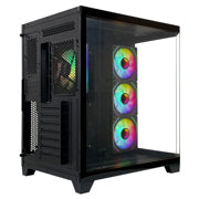 XZEAL - Gabinete Gamer Xzeal Mid Tower XZ150 ATX Panel Vidrio + Metal 2xUSB1.0 + 1xUSD3.0 + 1x3.5mm + 4 ARGB Ventiladores Negro