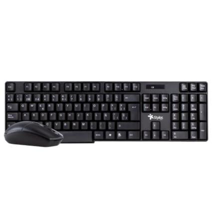 XZEAL - Kit Teclado y Mouse Stylos Inalámbrico 105 Teclas 1200 dpi USB Nano Alcance 10m Color Negro